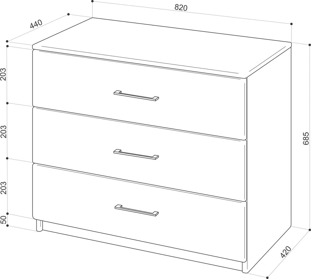 Комод схема с размерами